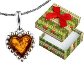 krotki-srebrny-oksydowany-damski-naszyjnik-serce-z-bursztynem-srebro-42-cm