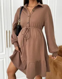 shein-sukienka-ciazowa-przed-kolano-dlugi-rekaw-brazowy-rozmiar-44