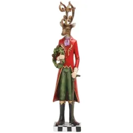 figurka-dekoracja-renifer-lilian-czerwony-frak-wianek