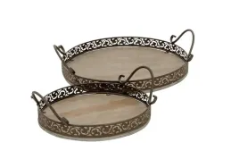 taca-tacki-zestaw-2-szt-ozdobna-brazowa-metal-drewno