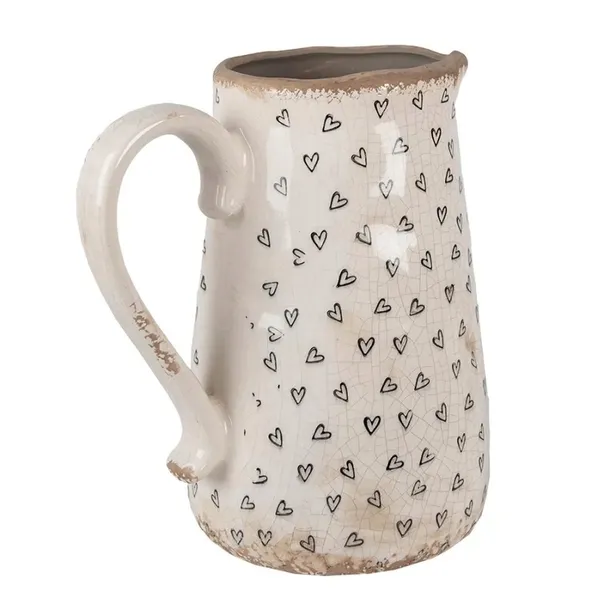dzbanek-wazon-ceramiczny-bezowy-czarne-serca-23-cm-srednica-21-cm