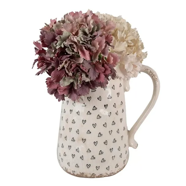 dzbanek-wazon-ceramiczny-bezowy-czarne-serca-23-cm-kolor-wielokolorowy