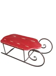 dekoracja-sanki-drewniane-czerwone