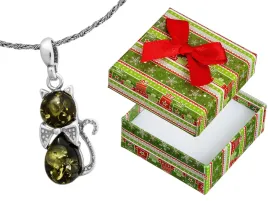 dlugi-srebrny-damski-naszyjnik-kot-z-zielonym-bursztynem-kotek-krotki-70cm