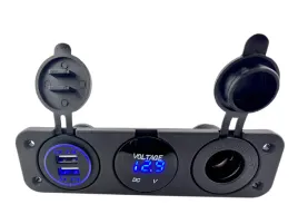 ladowarka-usb-niebieska-2x-5v-2-1a-gniazdo-zapalniczki-woltomierz-jakar