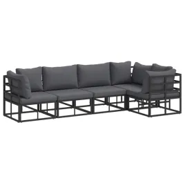 zestaw-sof-na-ogrod-z-poduszka-5-szt-czarny-aluminium