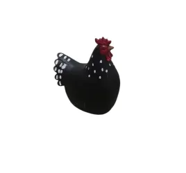 figurka-dekoracja-kura-ceramika-czarna-czerwony-grzebien