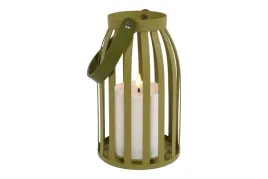 latarnia-lampion-zielona-metal-swieca-led-wys-20-cm