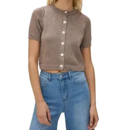 brazowy-sweter-z-krotkim-rekawem-rozpinany-okragly-dekolt-klasyczny-m