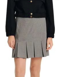 trapezowa-klasyczna-plisowana-szara-spodnica-mini-gladka