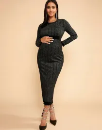 shein-sukienka-ciazowa-do-polowy-lydki-dlugi-rekaw-czarny-rozmiar-38