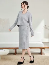 shein-komplet-damski-szary-regular-rozmiar-38