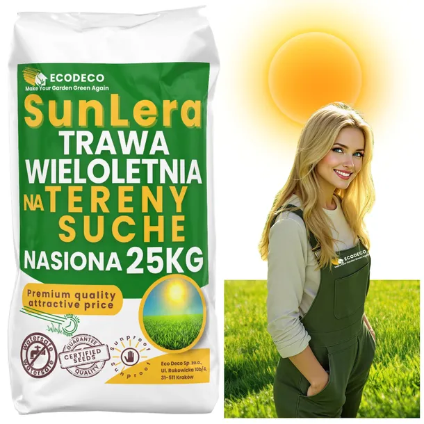 Trawa na tereny suche piaszczyste słoneczne odporna zwarta darń Oaza 25kg