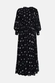 sukienka-midi-czarna-kwiatowa-dlugi-rekaw-warstwowana-prosta-boohoo-34