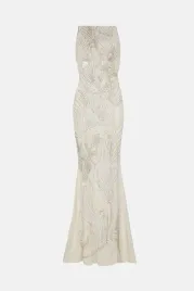 kremowa-sukienka-maxi-dopasowana-zdobiona-cekiny-dzety-siatka