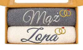 prezent-na-slub-komplet-recznikow-70x140-haft-maz-i-zona-ozdobne-pudelko