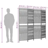 parawan-4-panelowy-brazowy-polirattan-kod-producenta-365377-stan-nowy