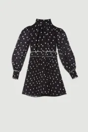 czarna-szyfonowa-sukienka-w-groszki-mini-dlugi-rekaw-pasek-karen-millen-40