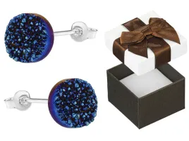 srebrne-kolczyki-agat-druza-napylona-tytanem-8mm-niebieskie-barwne-agaty