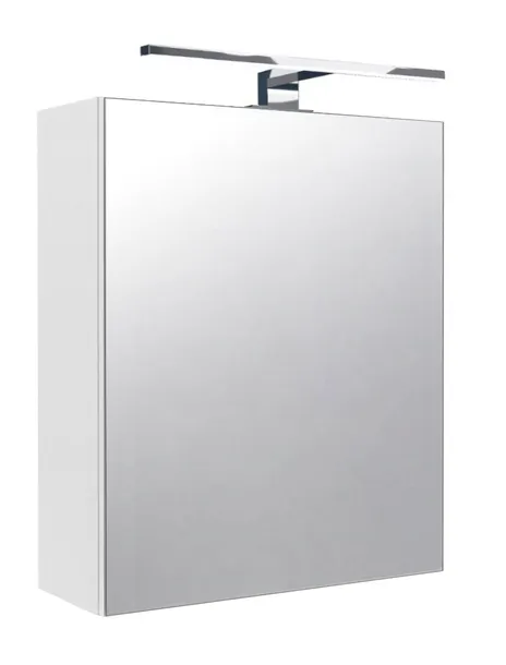Szafka łazienkowa z lustrem i oświetleniem LED Szafka lustrzana 50 cm Biała