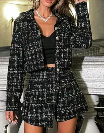 komplet-czarny-tweed-krata-marynarka-krotka-spodenki-z-zakladka-shein-40-42