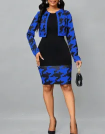 komplet-czarno-kobaltowy-wzor-pepitka-sukienka-bolerko-shein-38