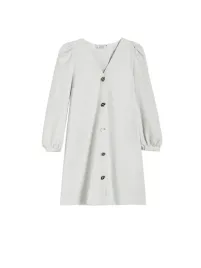 jasnoszara-sukienka-koszulowa-mini-dekolt-v-rekaw-3-4-guziki