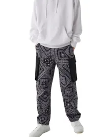 czarne-spodnie-wzorzyste-wiazane-prosta-nogawka-kieszenie-bojowki-34