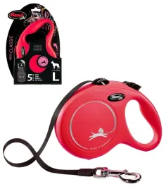 flexi-new-classic-smycz-automatyczna-czerwona-tasma-dla-psa-l-5m-do-50kg