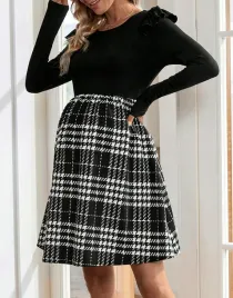 shein-sukienka-ciazowa-przed-kolano-dlugi-rekaw-czarny-rozmiar-44