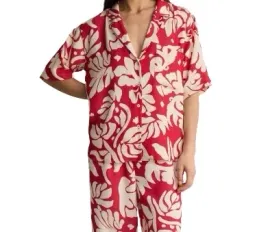 czerwona-koszula-wzorzysta-oversized-krotki-rekaw-klasyczna