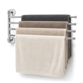 Zdjęcie produktu Wieszak na ręczniki ścienny 4 ramiona obrotowe chrom 43 cm łazienkowy Yoka