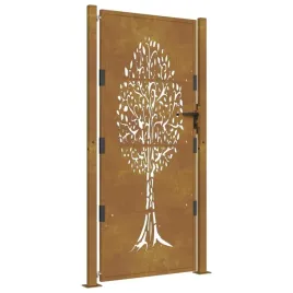 furtka-ogrodowa-105x180-cm-stal-kortenowska-motyw-drzewa
