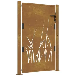 furtka-ogrodowa-105x130-cm-stal-kortenowska-motyw-trawy