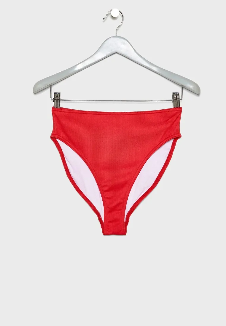 czerwony-prazkowany-dol-bikini-figi-missguided-36-rozmiar-36