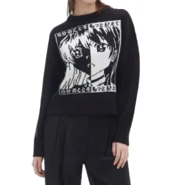 czarny-sweter-z-motywem-mangi-dlugi-rekaw-okragly-dekolt-s