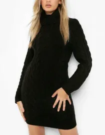 czarna-dzianinowa-sukienka-mini-prosta-z-golfem-dlugi-rekaw-boohoo-m