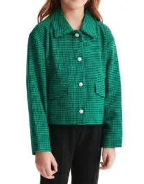 zielona-krotka-marynarka-w-pepitke-ozdobne-guziki-dlugi-rekaw