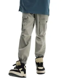 szare-dlugie-spodnie-cargo-ocieplane-kieszenie-guma-w-pasie-gladkie