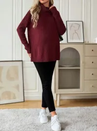 luzny-bordowy-sweter-ciazowy-z-golfem-cienki-dzianinowy-klasyczny-shein-s
