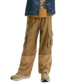 brazowe-bawelniane-dlugie-spodnie-prosta-nogawka-kieszenie