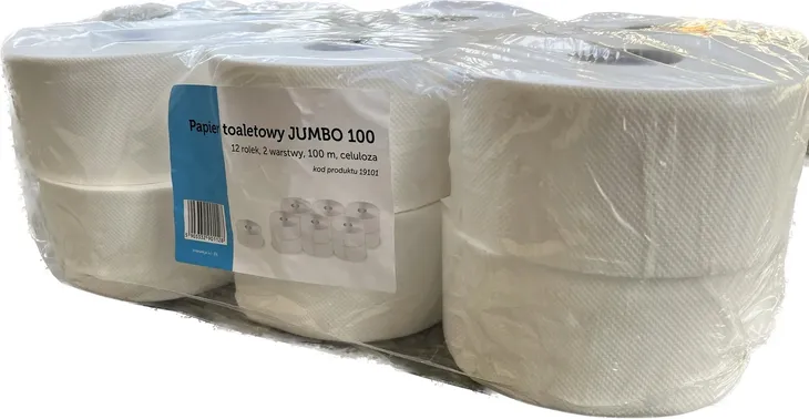 Papier toaletowy jumbo 12 dużych rolek 2w celuloza JUMBO BHP