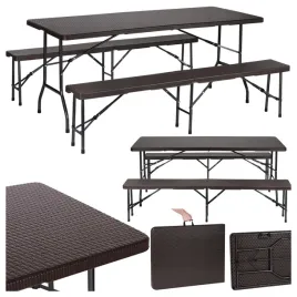 meble-ogrodowe-zestaw-cateringowy-stol-180-cm-2-lawki-brazowy-wzor-ratanu