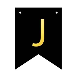 baner-czarny-ze-zlota-litera-flagi-literka-j-16cm-1szt-141755