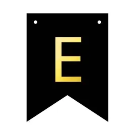 baner-czarny-ze-zlota-litera-flagi-literka-e-16cm-1szt-141694