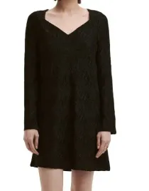 czarna-teksturowana-trapezowa-sukienka-mini-z-dlugim-rekawem