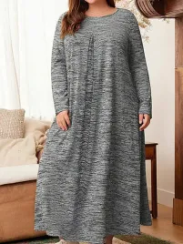 szara-sukienka-midaxi-z-dlugim-rekawem-luzna-wzor-melanz-emery-rose-46