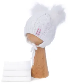 czapka-niemowleca-wiazana-z-szalikiem-dwa-pompony