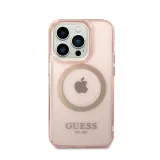 guess-gold-outline-translucent-magsafe-etui-iphone-14-pro-rozowy-funkcje-pochlanianie-wstrzasow