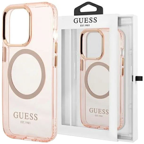 guess-gold-outline-translucent-magsafe-etui-iphone-14-pro-rozowy-certyfikat-ce